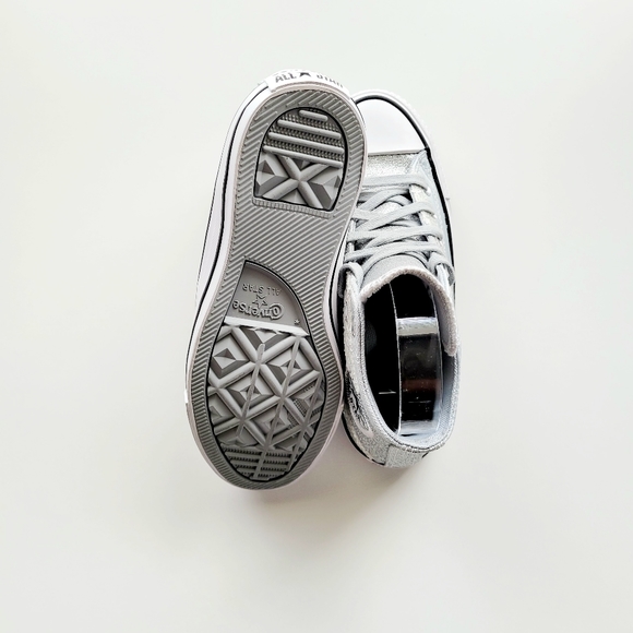 Converse Chuck Taylor All Star HI Ash Stone Grey Silver Glitter Women's 5.5 - Picture 5 of 6